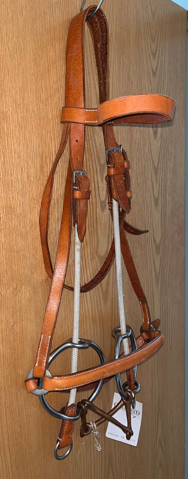 Load image into Gallery viewer, Used Core Steel Double Snaffle Gag Headstall &amp; Noseband Set
