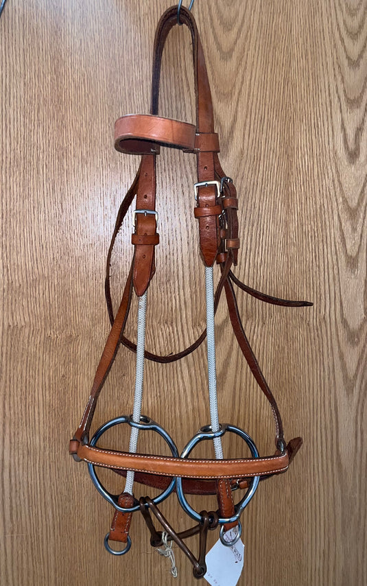 Used Core Steel Double Snaffle Gag Headstall & Noseband Set