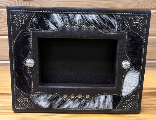 Genuine Leather Cowhide Picture Frame - 4x6