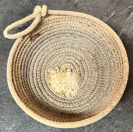 Round Lariat Rope Basket - Natural