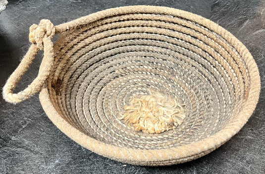 Round Lariat Rope Basket - Natural