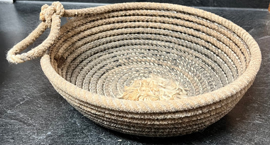 Round Lariat Rope Basket - Natural