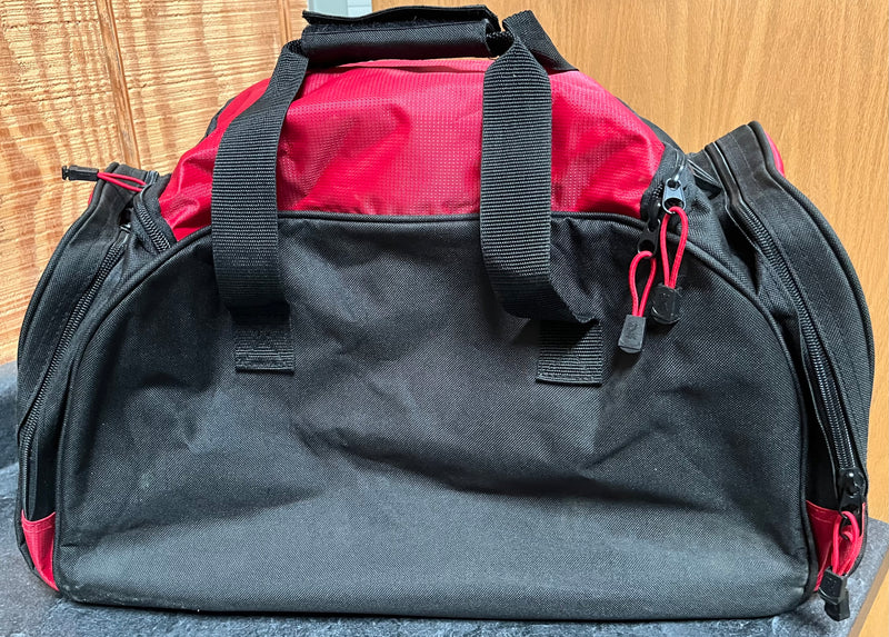 Load image into Gallery viewer, Port &amp; Co. Trophy Gear Bag - Black/Red - National Little Britches Rodeo
