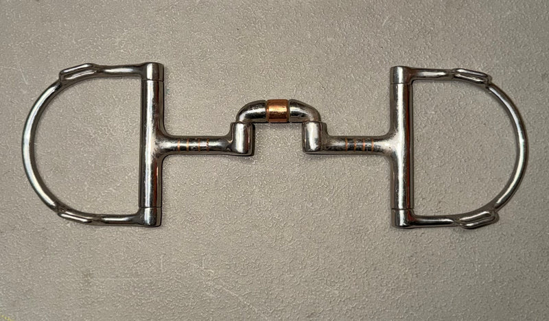 Load image into Gallery viewer, Used Robart Pinchless D-Ring Low Port with Rollers Snaffle Bit
