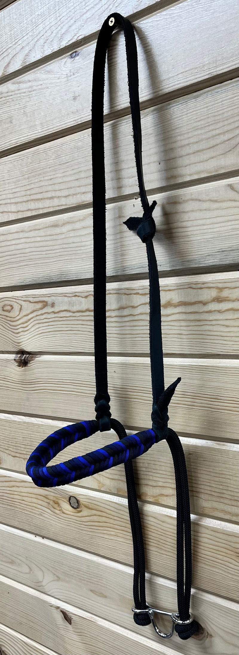 Load image into Gallery viewer, BHB Paracord Braided Noseband - Black/Blue
