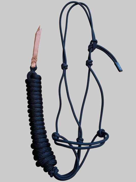 BHB Paracord Halter & Yacht Lead - Black
