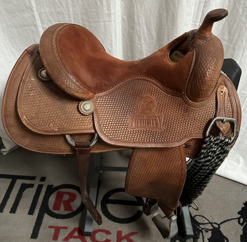Load image into Gallery viewer, Used Bob's Custom NRHA Futurity Reining Trophy Saddle 16"
