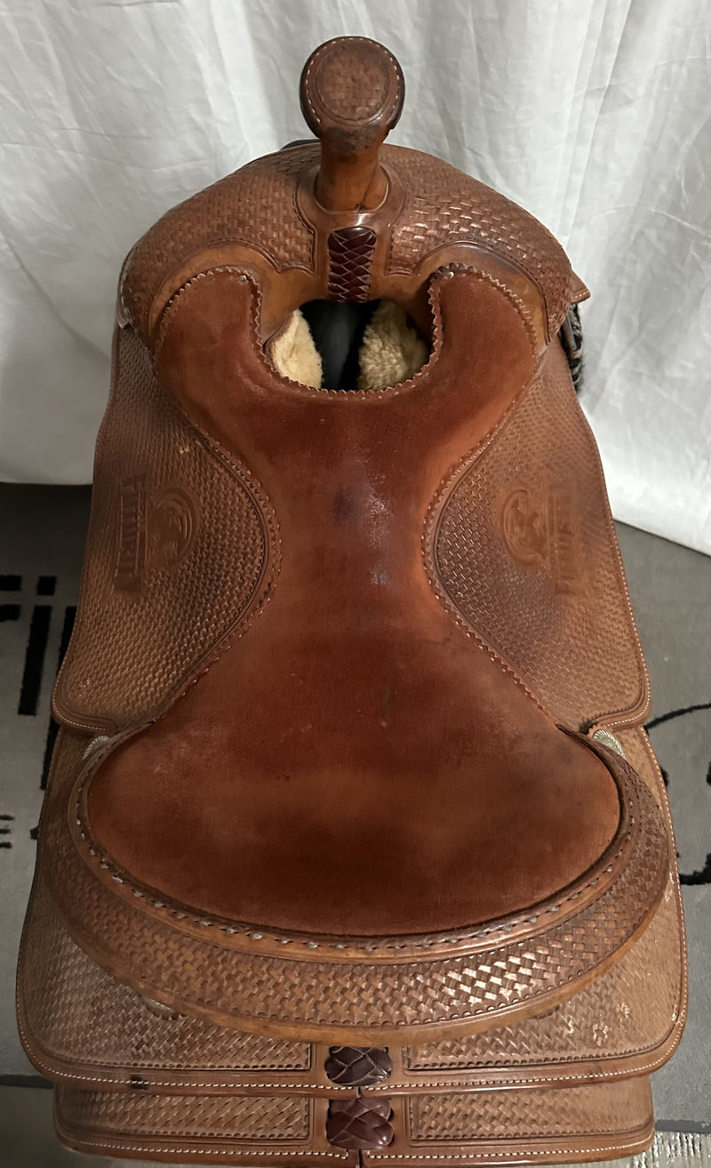 Load image into Gallery viewer, Used Bob's Custom NRHA Futurity Reining Trophy Saddle 16"
