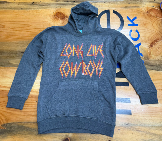 Diamond B Boy's Long Live Cowboys Graphic Hoodie - Gray