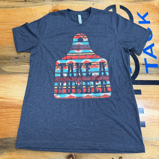 Diamond B Take A Number Graphic Tee Shirt - Gray