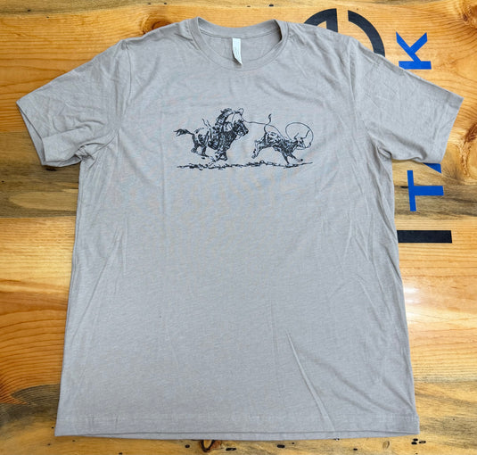 Diamond B Pasture Roping Graphic Tee Shirt - Light Brown