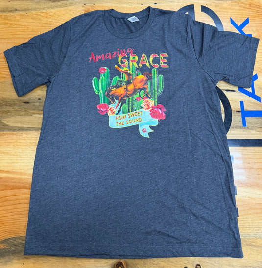 Diamond B Amazing Grace Graphic Tee Shirt - Gray