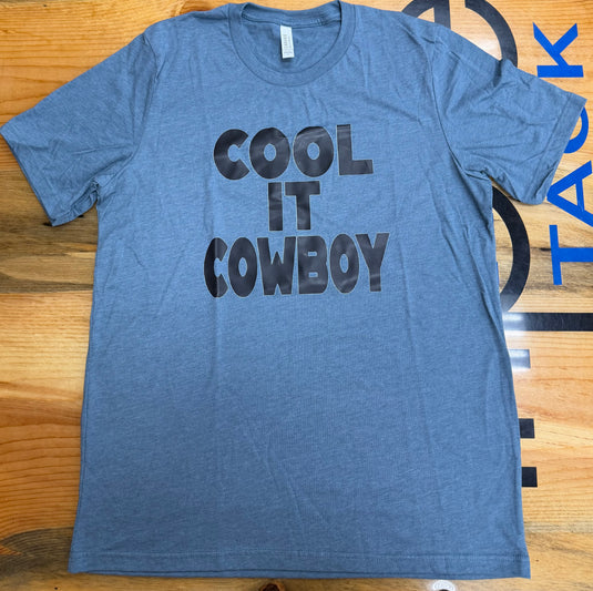 Diamond B Cool It Cowboy Graphic Tee Shirt - Denim Blue