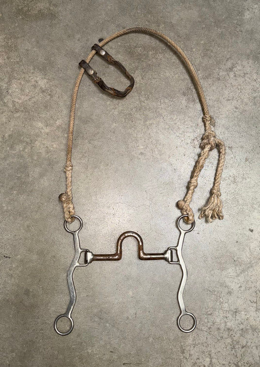 Used One Ear Rope Headstall & CE Rickey Green Setter Bit