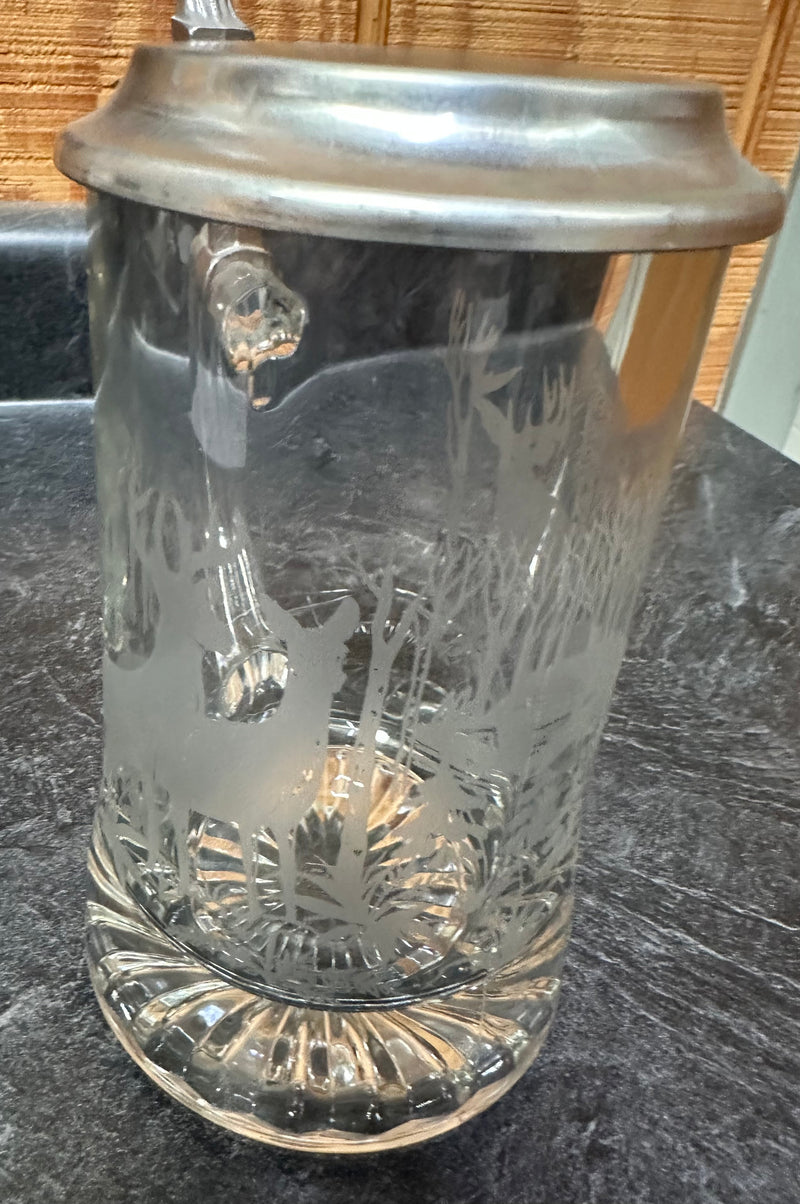 Load image into Gallery viewer, Deer Beer Stein &amp; Pewter Lid
