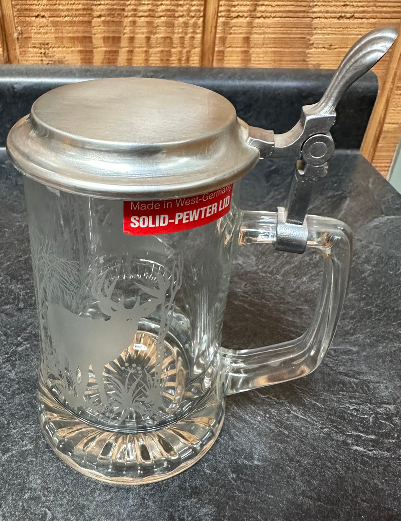 Load image into Gallery viewer, Deer Beer Stein &amp; Pewter Lid
