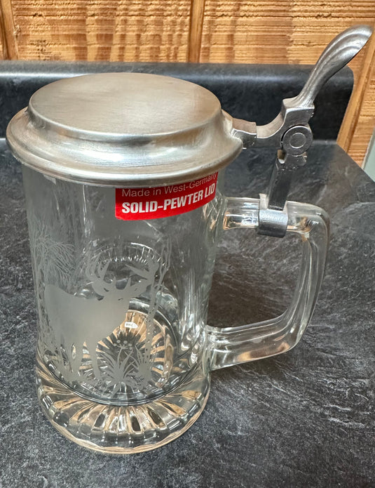 Deer Beer Stein & Pewter Lid