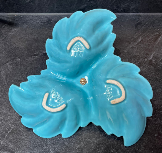 Sylvan's Pasadena Mid-Century Leaf Pottery Dish - Turquoise