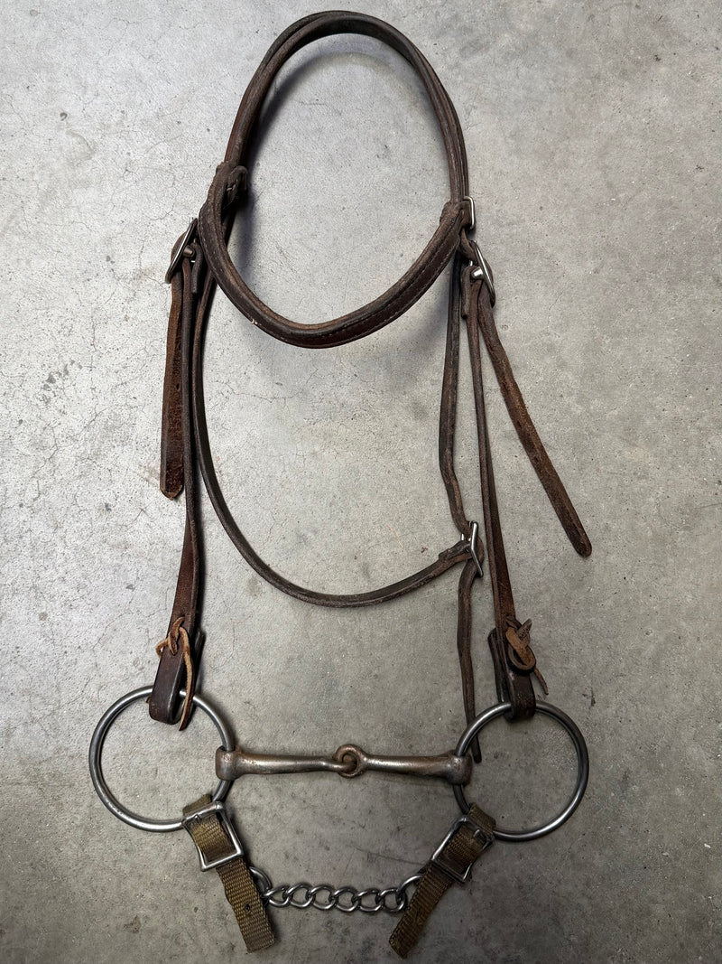 Load image into Gallery viewer, Used Browband &amp; O-Ring Smooth Snaffle Bit
