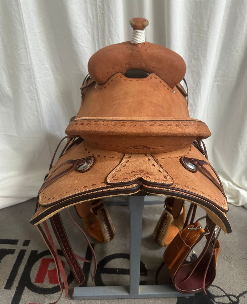Load image into Gallery viewer, Triple R Modified Association Rancher Saddle 16"
