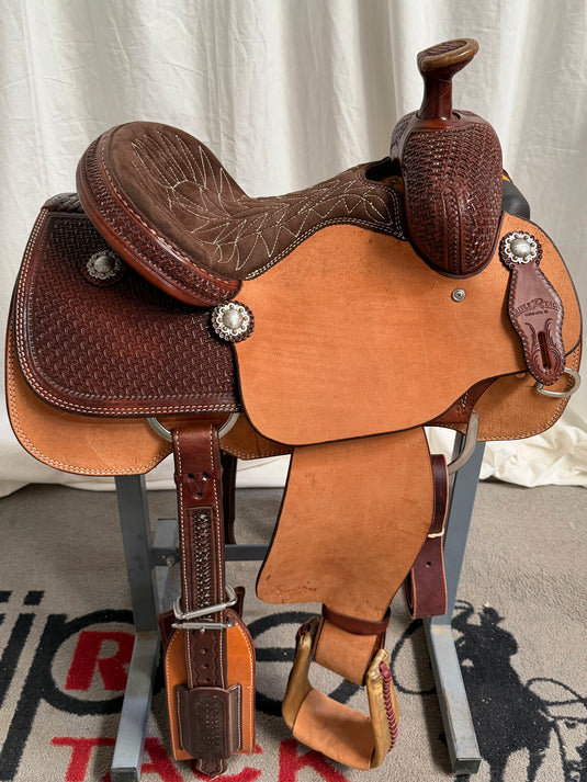 Triple R Geometric/Spider Team Roper Saddle 13"