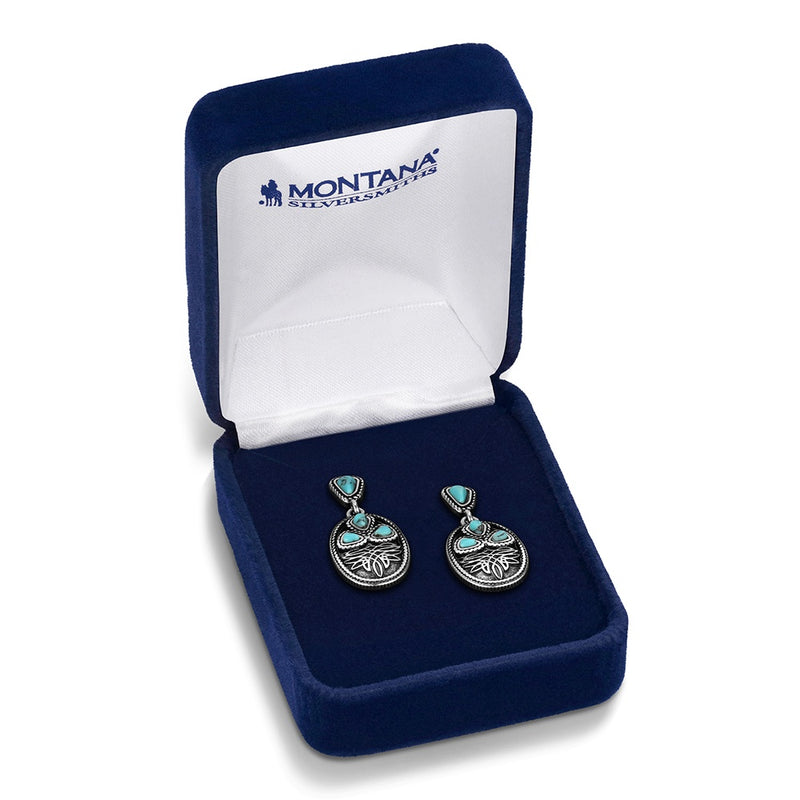Load image into Gallery viewer, Montana Silversmith's Boot Stitch Turquoise Earrings
