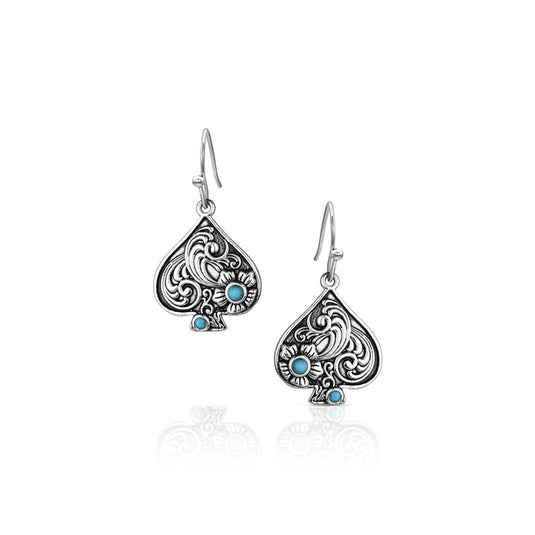 Montana Silversmith's Filigree Fortune Spade Earrings