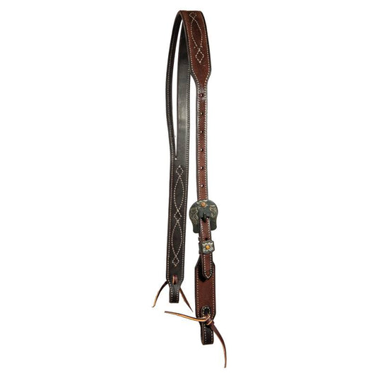 Professional's Choice Tapered Chocolate Roughout Gunslinger Slit Ear Headstall