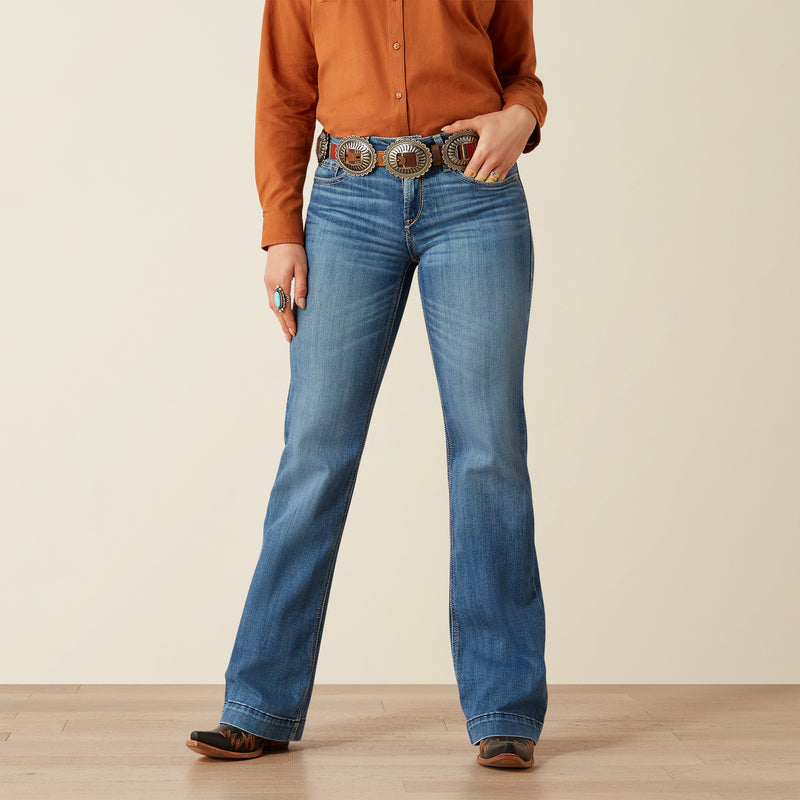 Load image into Gallery viewer, Ariat Womens Perfect Rise Isabella Wide Leg Trouser Denim Jean - Albuquerque
