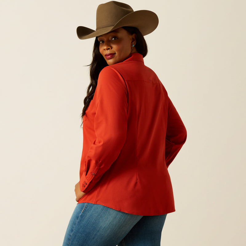 Load image into Gallery viewer, Ariat Womens Kirby Pro Solid Shirt - Ketchup
