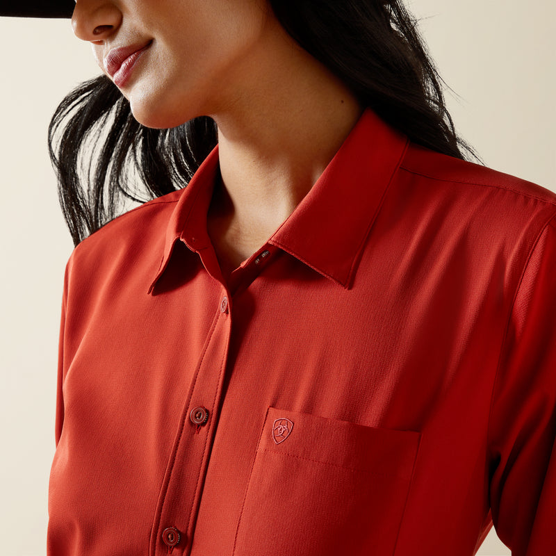 Load image into Gallery viewer, Ariat Womens Kirby Pro Solid Shirt - Ketchup
