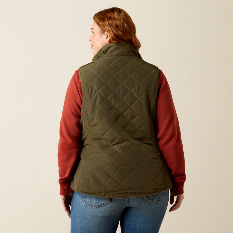 Load image into Gallery viewer, Ariat Womens Dilon 2.0 Insulated Reversible Vest - Ivy Green/Wild Horses Print
