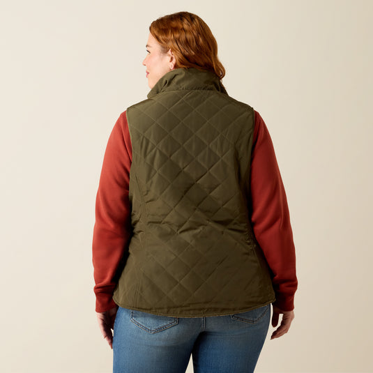 Ariat Womens Dilon 2.0 Insulated Reversible Vest - Ivy Green/Wild Horses Print