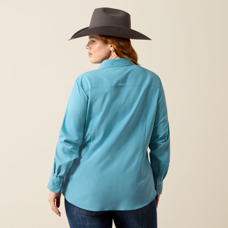 Load image into Gallery viewer, Ariat Womens Kirby Pro Solid Shirt - Adriatic Blue
