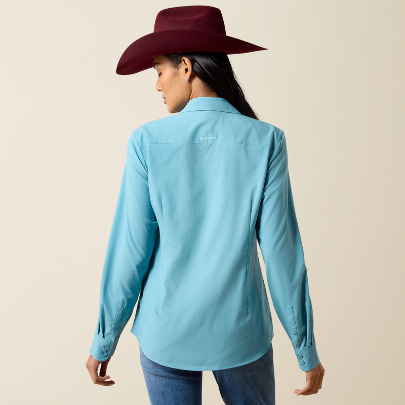 Load image into Gallery viewer, Ariat Womens Kirby Pro Solid Shirt - Adriatic Blue
