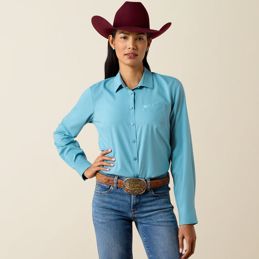 Ariat Womens Kirby Pro Solid Shirt - Adriatic Blue