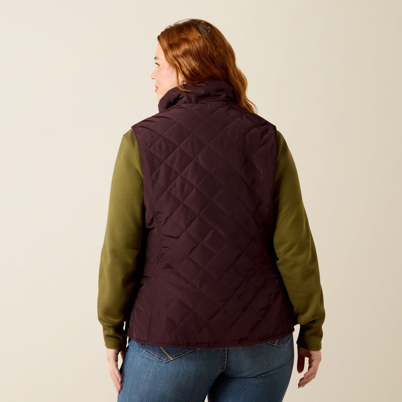 Load image into Gallery viewer, Ariat Womens Dilon 2.0 Insulated Reversible Vest - Chocolate Plum/Lakeside Southwest
