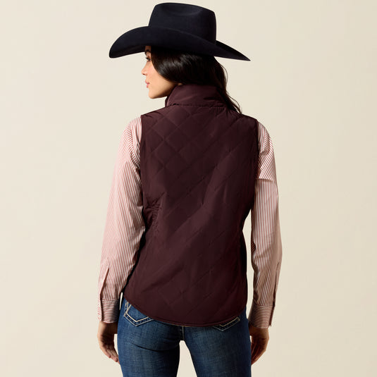 Ariat Womens Dilon 2.0 Insulated Reversible Vest - Chocolate Plum/Lakeside Southwest