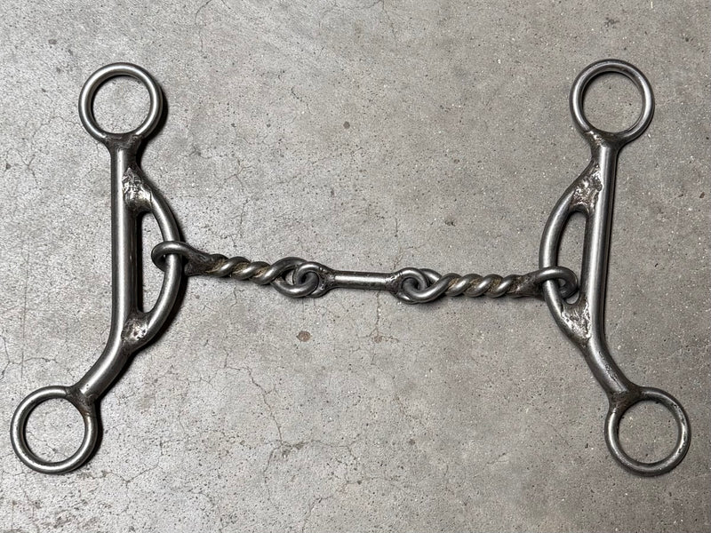 Load image into Gallery viewer, Used L &amp; W Short Shank Kathy James Twisted Wire Dogbone Gag Bit
