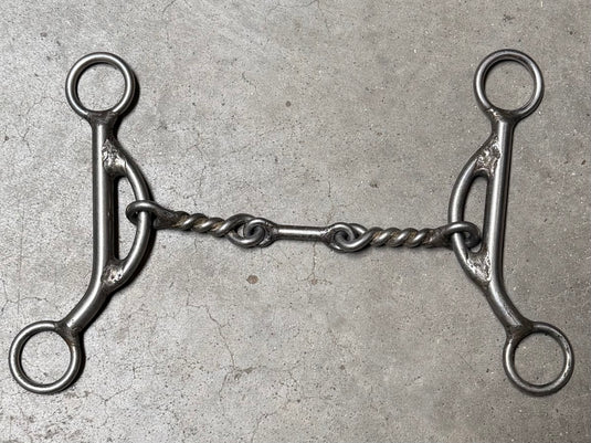 Used L & W Short Shank Kathy James Twisted Wire Dogbone Gag Bit