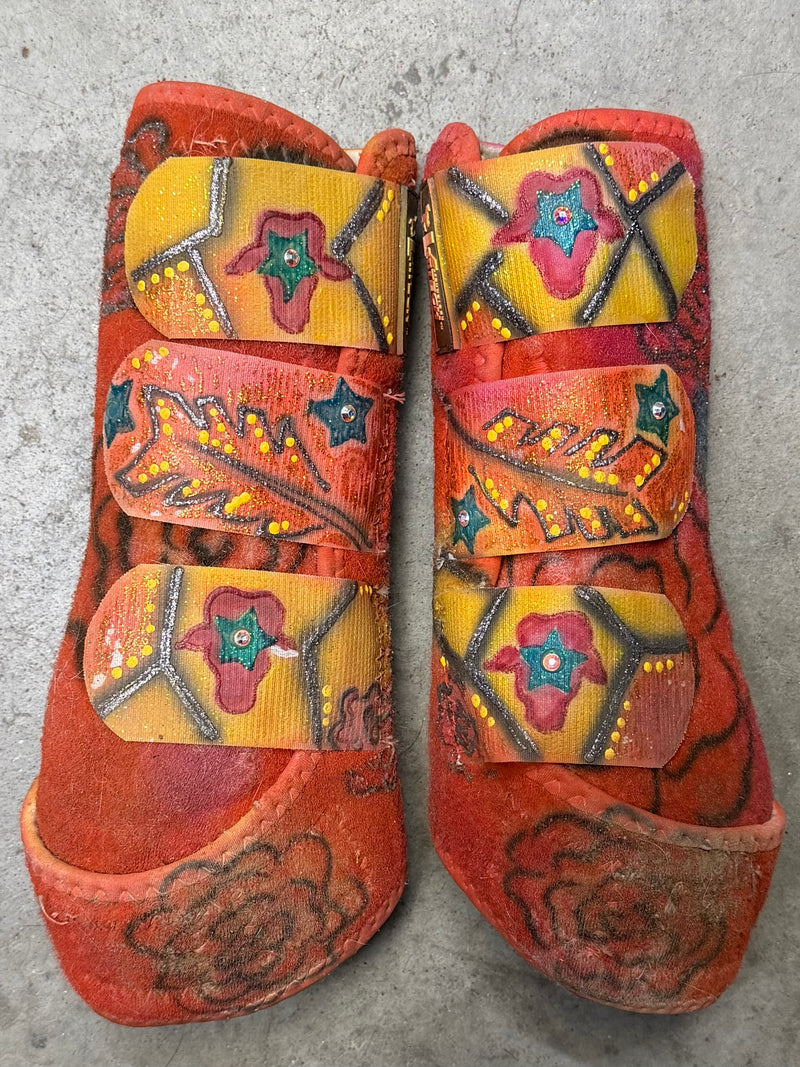 Load image into Gallery viewer, Used Custom PC VenTECH SMB Elite Protective Boots - Red - Medium - Front
