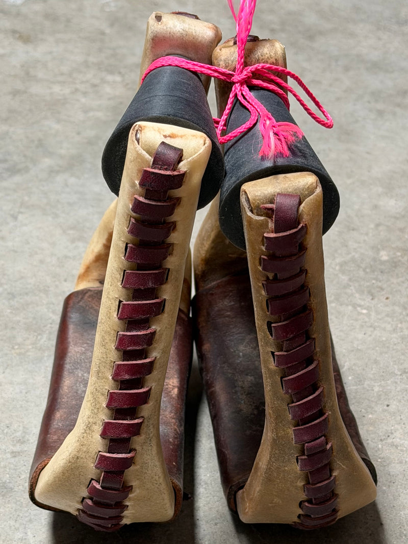 Load image into Gallery viewer, Used Slanted Rawhide Stirrups
