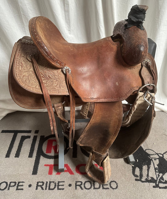 Used Triple R Roughout Rancher Saddle - 16