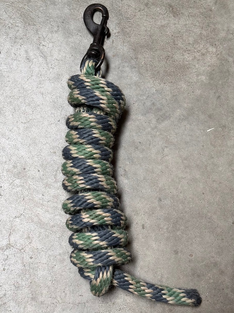 Load image into Gallery viewer, Used Weaver Poly Lead Rope - 10’ - Blue/Green/White
