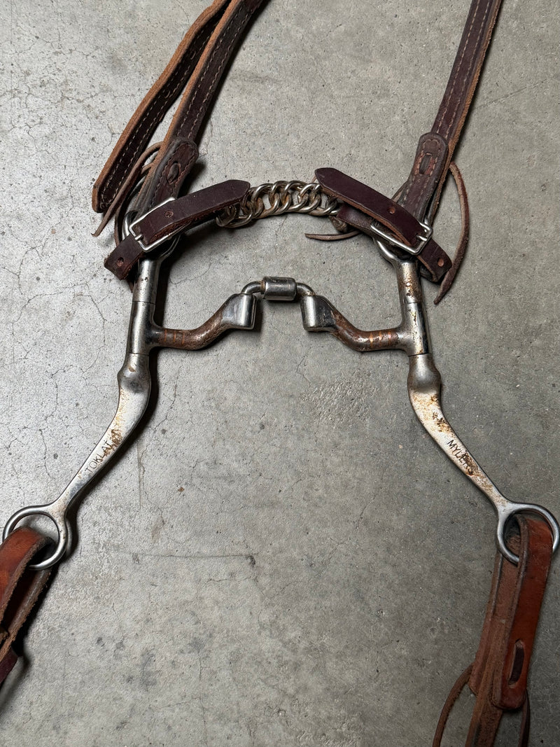 Load image into Gallery viewer, Used Bridle Set - One Ear with Throatlatch, TOKLAT Mylers Correctional Wide Port Bit, Split Reins
