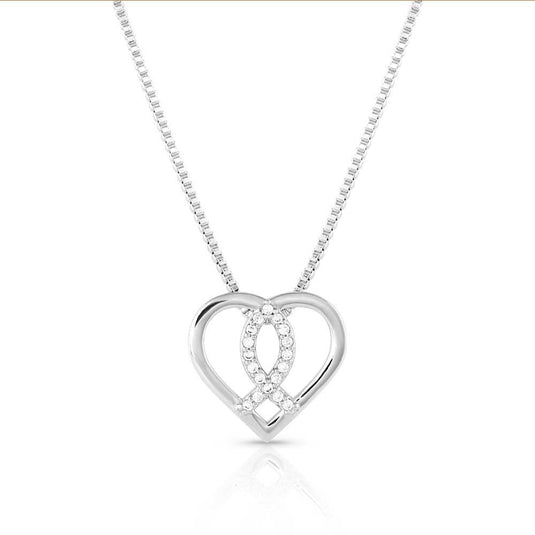 Montana Silversmiths Faith Within Crystal Heart Necklace