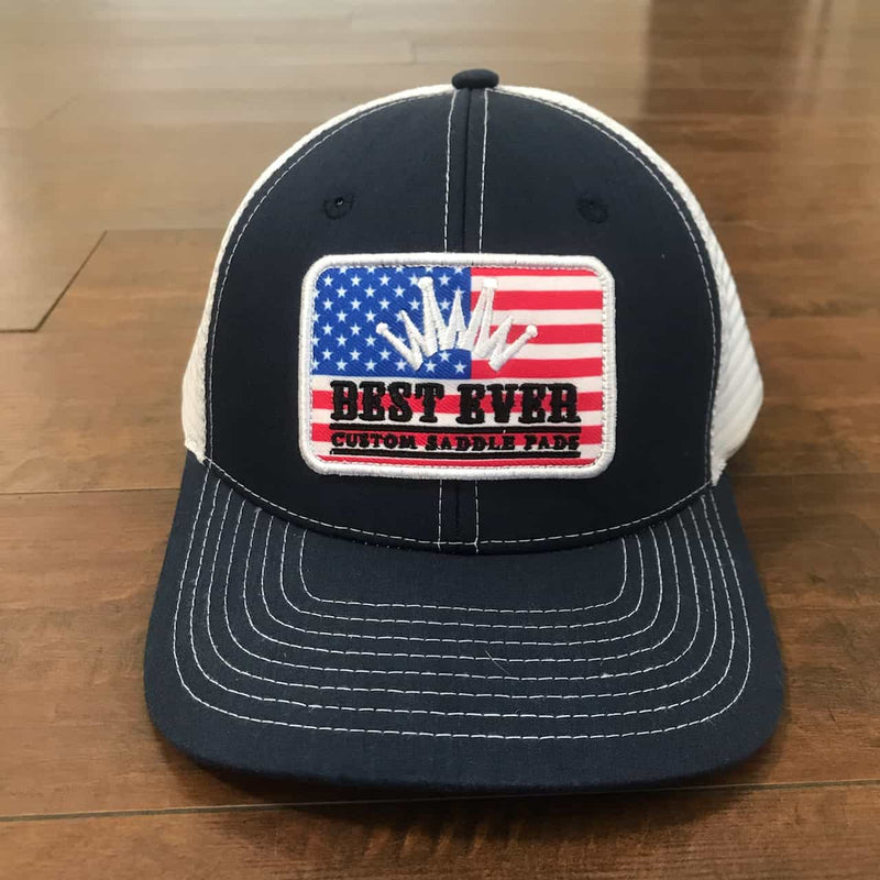 Load image into Gallery viewer, Best Ever Custom Saddle Pads USA Crown Logo Ball Cap - Blue
