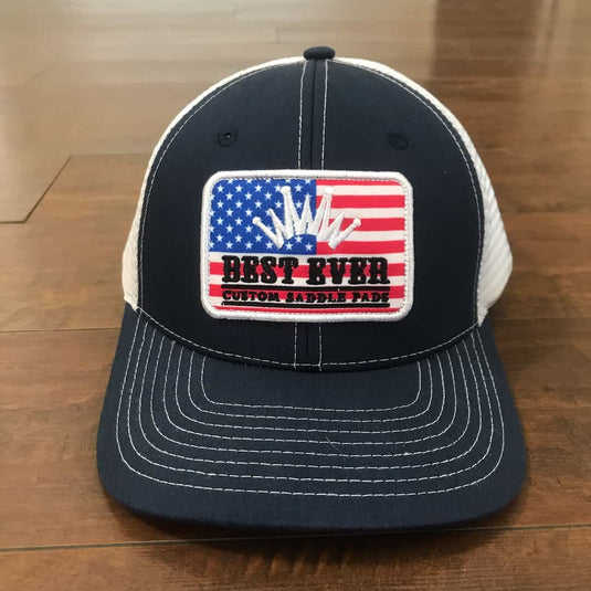 Best Ever Custom Saddle Pads USA Crown Logo Ball Cap - Blue