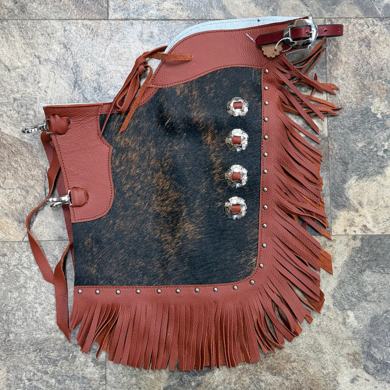 Load image into Gallery viewer, Kids Cowhide Chinks with Dots
