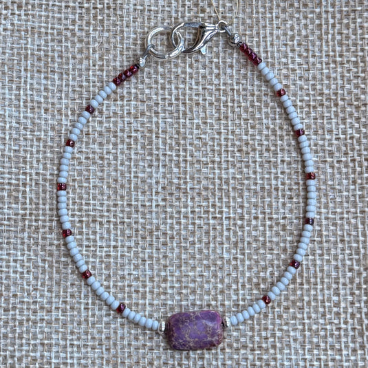 Rocky Mountain Jewelry Purple Jasper & Seed Bead Bracelet